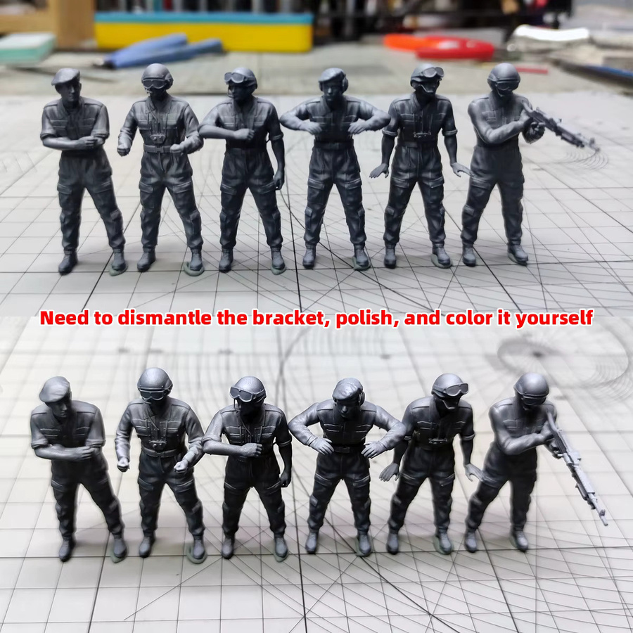 Cor Britische Armee Panzerfahrer Soldatenfiguren, Miniaturmodellbausatz, 6-teiliges Set - Bild 4
