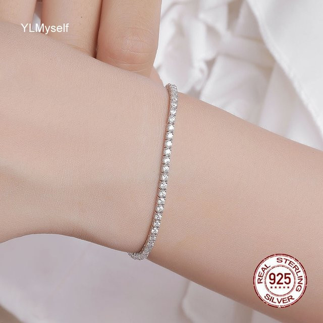 YLMyself Tennis-Armband, 925 Silber, Zirkonia, Unisex - Bild 1