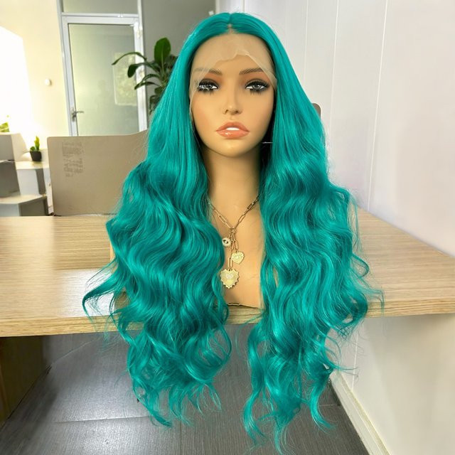 UStyleHair Perücke, blaugrün, lang gewellt, Damen - Bild 1
