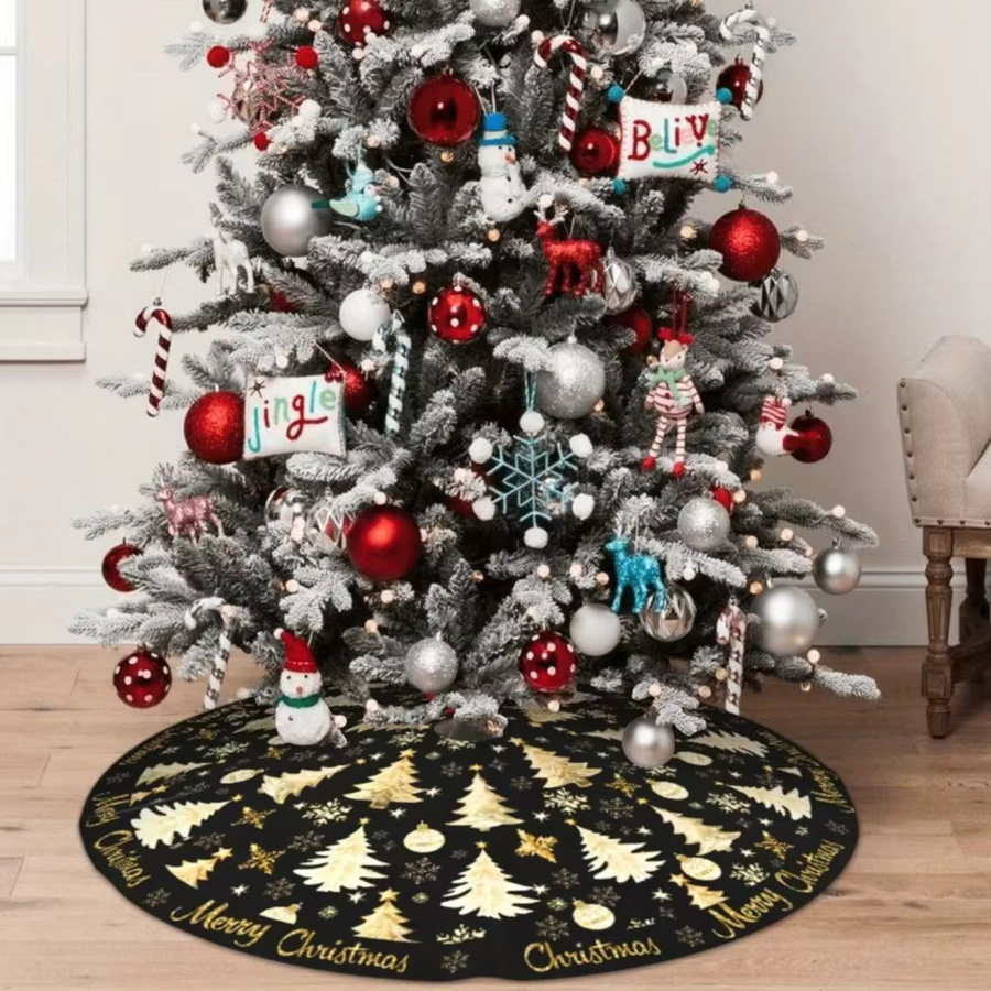 VIKAMA Weihnachtsbaum-Sockel in Schwarz mit floralem Design für Innen- und Außenbereiche - Bild 4