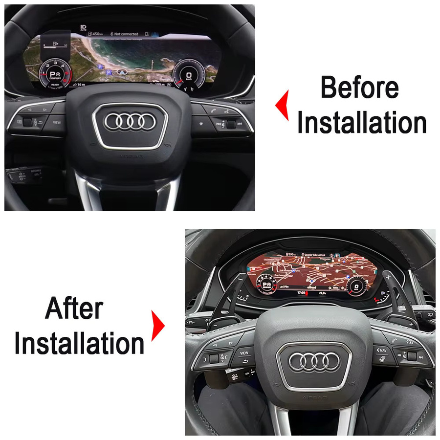 Beinuli DSG Lenkrad Paddle Shifter Verlängerungs Aufkleber in Silber für Audi A3 8V A4 B9 A5 Q2 Q5 SQ5 Q7 und TT - Bild 3