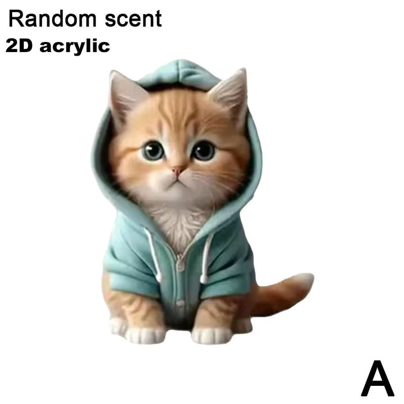 Auto Lufterfrischer Katze 2D Parfüm Clip für die Klimaanlage zur Aromatherapie, mehrfarbig - Bild 4
