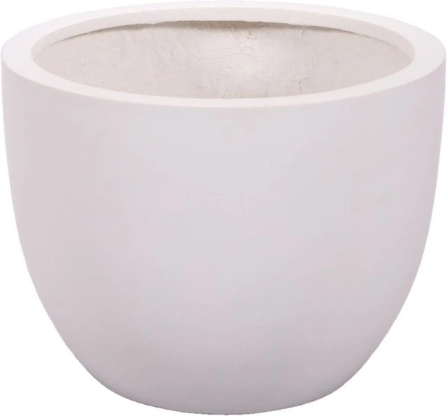 Elegant Einrichten Pflanzkübel aus Fiberglas rund-konisch in Perlmutt-Weiß, Durchmesser: 50 cm, Höhe: 38 cm - Bild 1