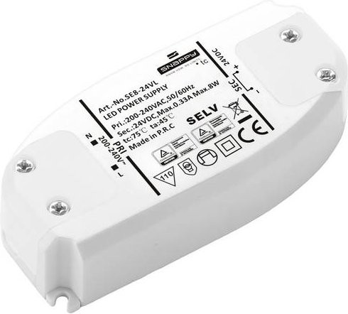 Dehner Elektronik SE 8-24VL LED-Trafo LED-Treiber Konstantspannung 24V/DC 8W 0.33A in Weiß - Bild 1