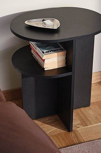 Jotex Beistelltisch in Schwarz, modern und matt, B/T/H: 36 x 48 x 30 cm - Bild 1