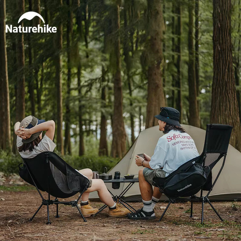 Nature hike Low Moon Campingstuhl, ultraleichter Outdoor-Stuhl aus Textilene und Metall, Schwarz - Bild 5