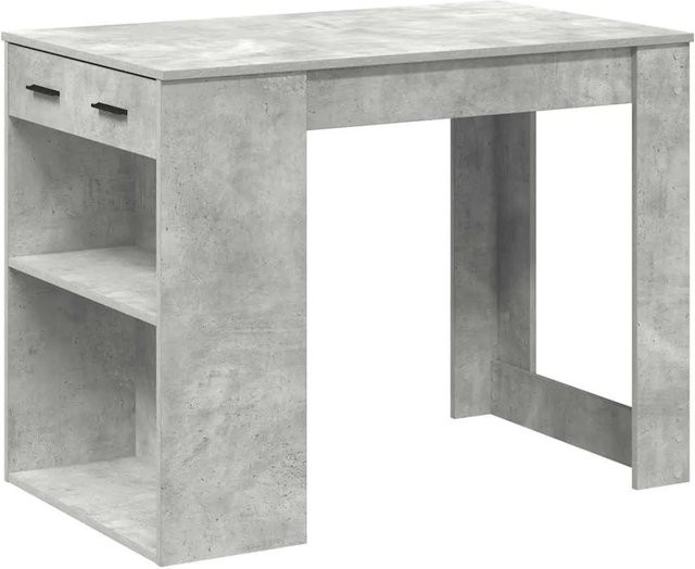 vidaXL Schreibtisch mit Schubladen und Ablage in Betongrau, B/T/H: 102 x 62 x 77,5 cm - Bild 1