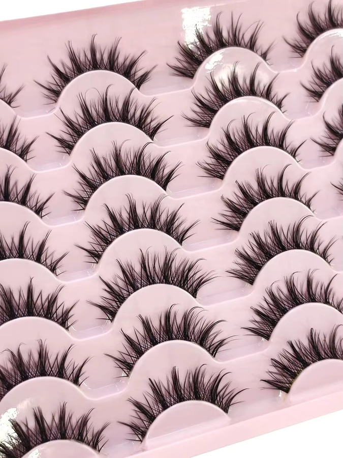 Künstliche Wimpern, 14 Paar, natürlich, lang, flauschig, Unisex - Bild 4