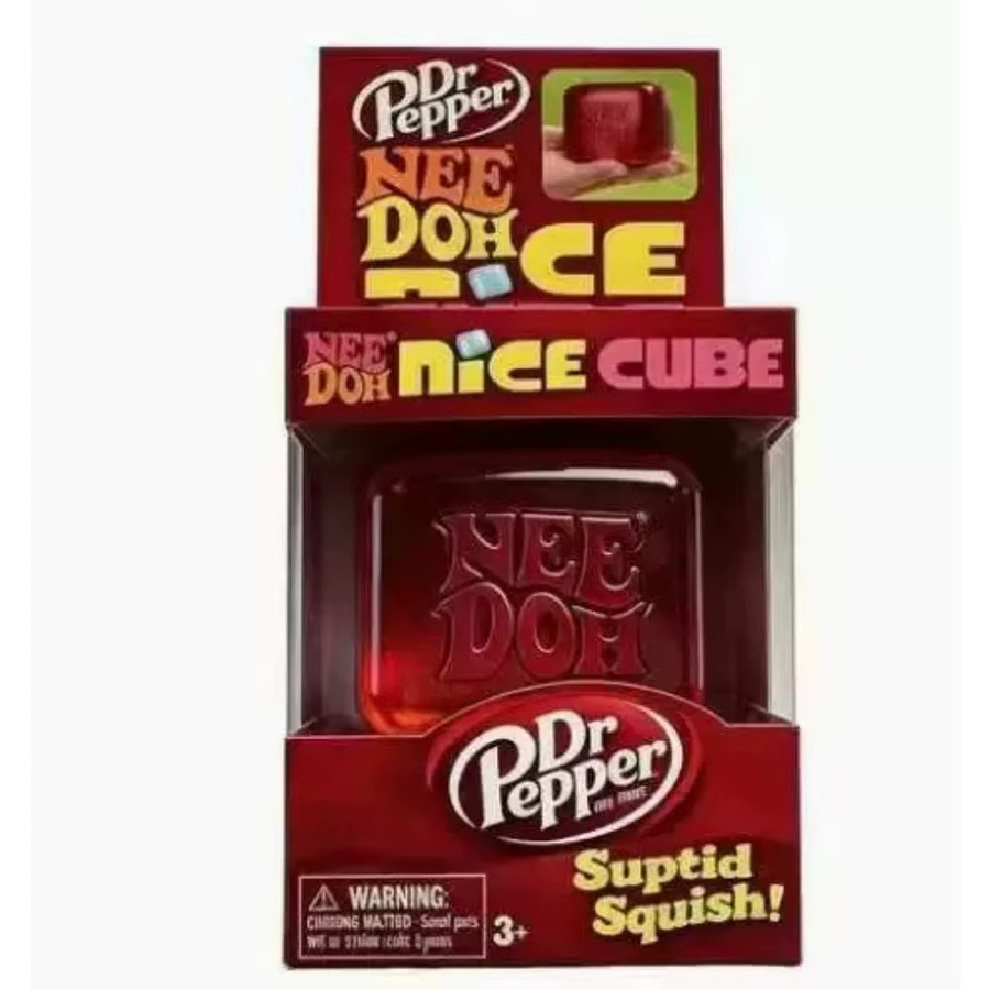 Schylling NeeDoh Nice Cube Super Squeeze Fidget Toy, roter durchscheinender Stressabbau-Würfel, BPA-frei - Bild 2