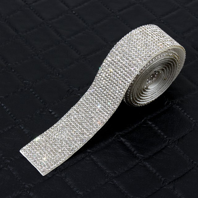 Strassband Kristallband in Silber für DIY Kunsthandwerk, Länge: 90 cm - Bild 1
