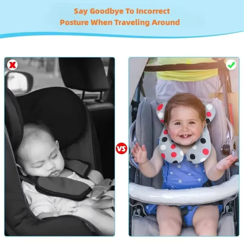 vvocci Baby-Reisekissen für Kopf und Nacken zur Verwendung im Autositz und Kinderwagen - Bild 3