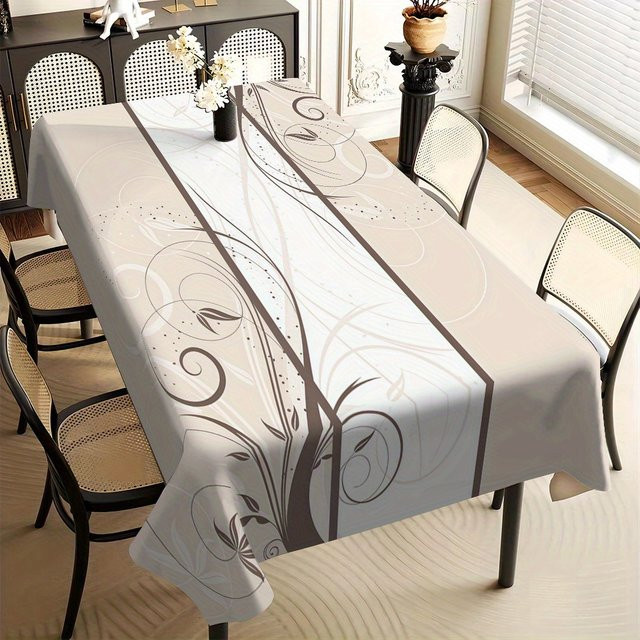 VIKAMA Tischdecke mit Reispalmen-Rattan-Muster in rechteckiger Form für Küche und Esszimmer - Bild 1
