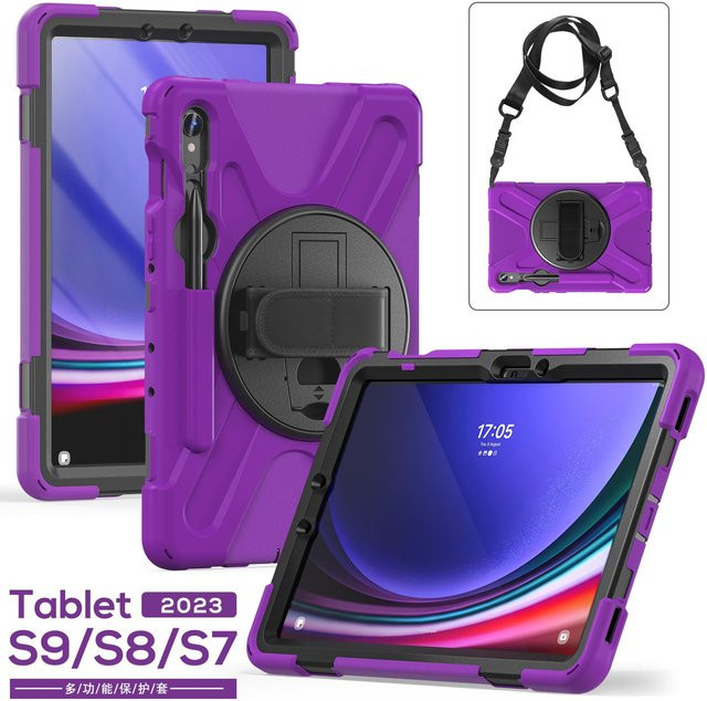 Robuste Universal Schutzhülle für Samsung Galaxy Tab S10 Lite, S9 FE, S8, S7 in Violett - Bild 1