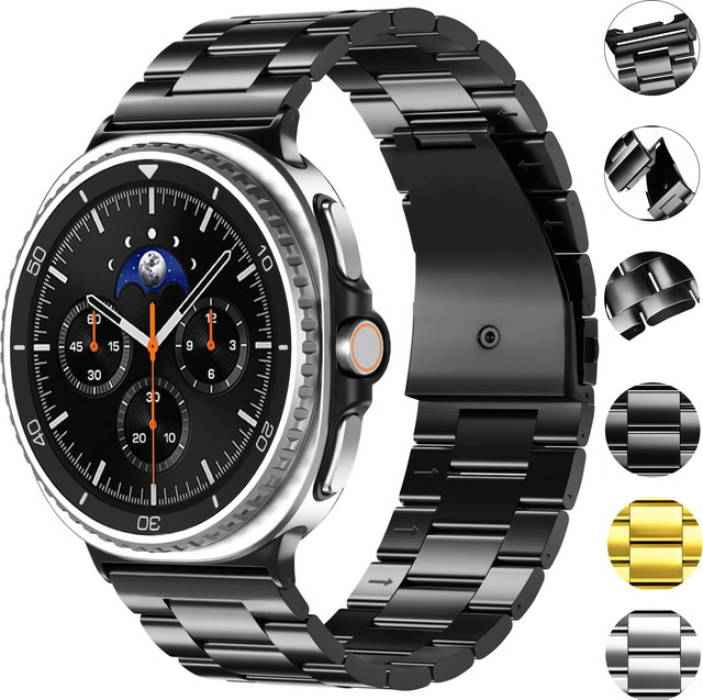 Uhrenarmband Edelstahl, Schwarz, Samsung Galaxy Watch 8 40 mm 44 mm, Unisex - Bild 1