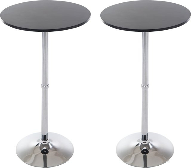 CLP 2er Set Metall-Stehtische mit runder Holztischplatte, Durchmesser: 60 cm, Höhe: 110 cm - Bild 1