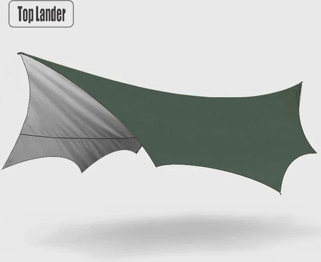 Top Lander Achteckige Campingplane in Schwarz, Wasserdicht und Sonnenschutz, B/T/H: 510 x 510 cm - Bild 1