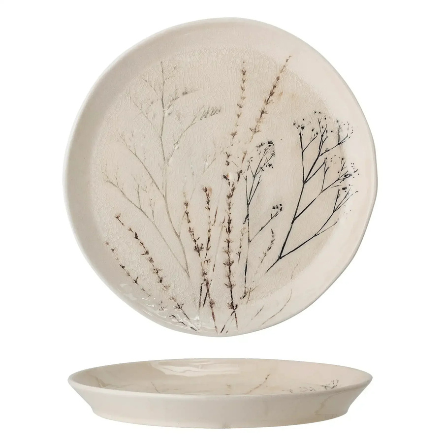 Bloomingville Steingutteller Bea Natur 27 cm Durchmesser - Bild 1