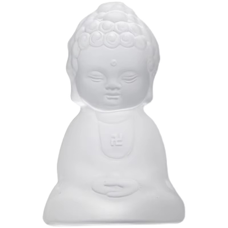 Handgefertigte Zen-Mönch-Skulptur aus Glas in Transparent für Teeliebhaber und als Tischdekoration - Bild 4