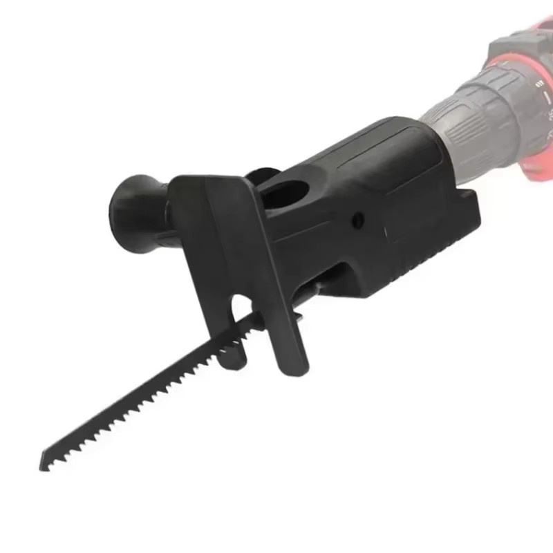 Wnew Stichsägen-Konverter-Adapter in Schwarz, tragbarer Säbelsägen-Aufsatz für Elektrobohrer zum Schneiden von Holz, PVC und Stahlrohren - Bild 3
