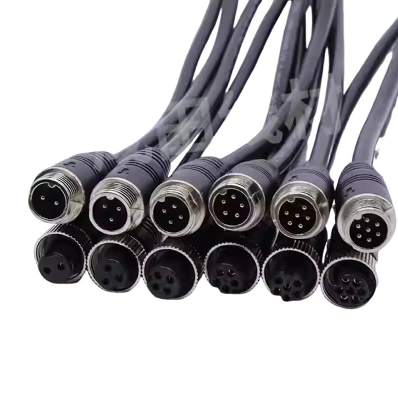 DIVEDEER GX12 Luftfahrtstecker Verlängerungskabel als Stecker-zu-Buchse Verbindungskabel für Sensoranschlüsse in Schwarz - Bild 4