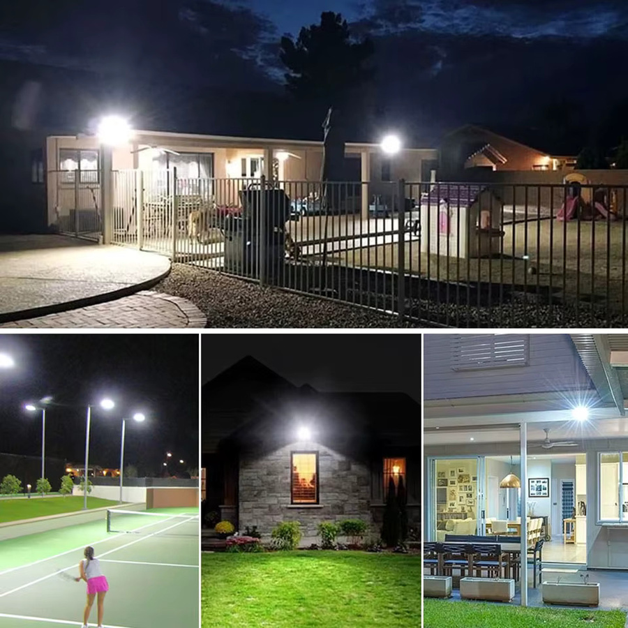 Wasserdichtes LED-Flutlicht IP66 für Garten und Außenbereich, moderner Strahler in Schwarz oder Weiß aus Metall und Kunststoff - Bild 4