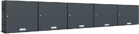 AL Briefkasten-System für 5 Parteien mit Zaundurchwurf, grau, B/H/T: 153,93 x 34,5 x 11,6 cm - Bild 1