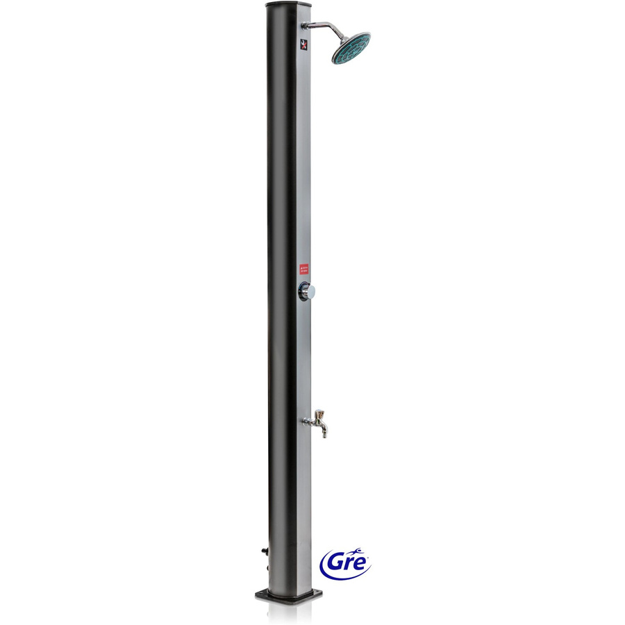 GRE Solardusche aus PVC mit 35 l Tank in Schwarz - Bild 2