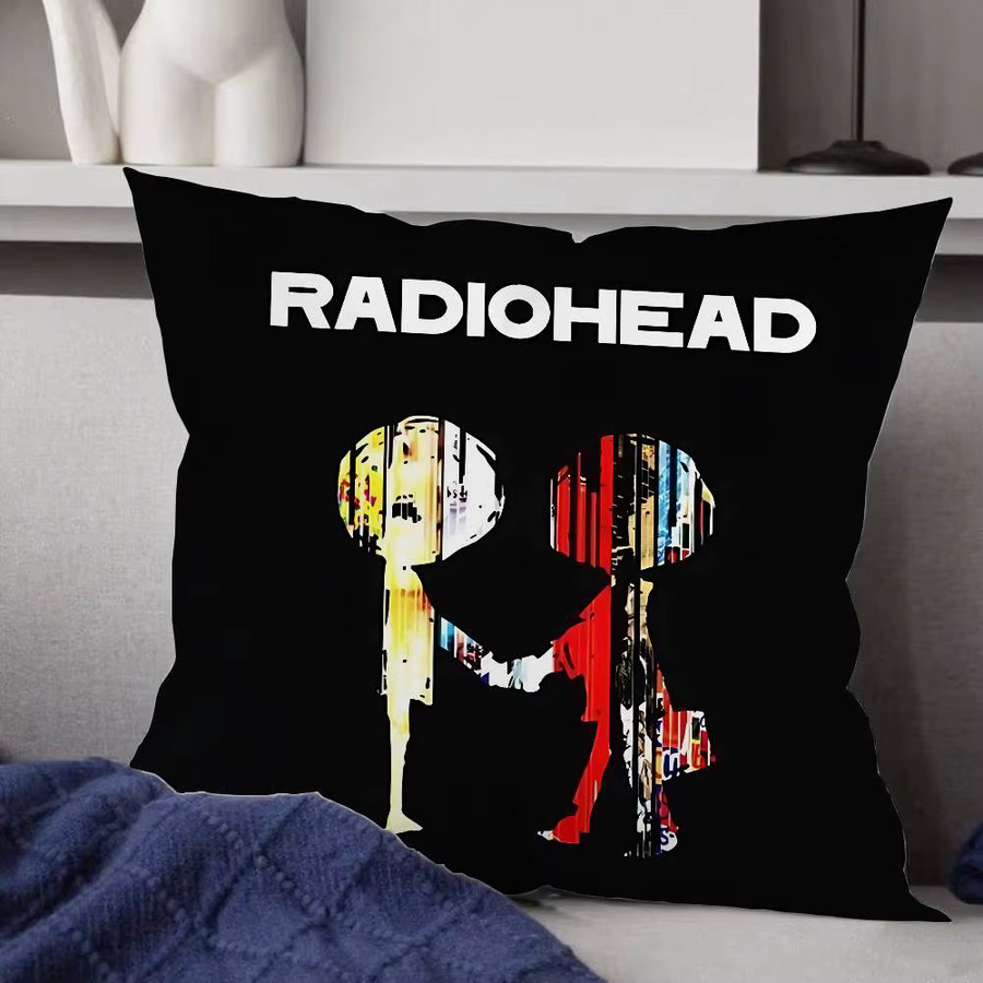 52TOYS Radiohead Rock Band Kissenbezug im Vintage-Stil, Schwarz, B/T/H: 40 x 40 x 40 cm - Bild 3