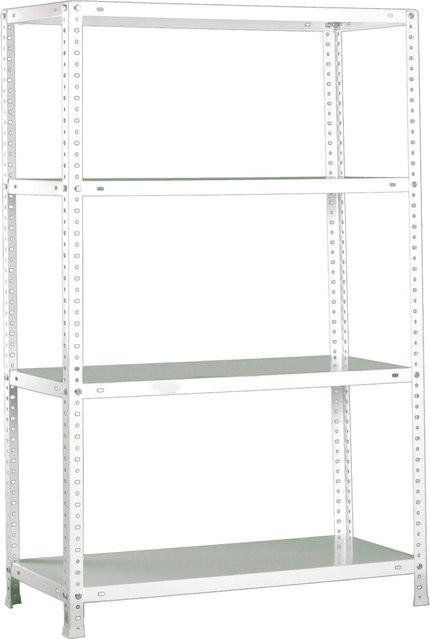 PROREGAL Schraubregal Panda Mid aus Metall in Weiß, H x B x T: 150 x 110 x 30 cm - Bild 1