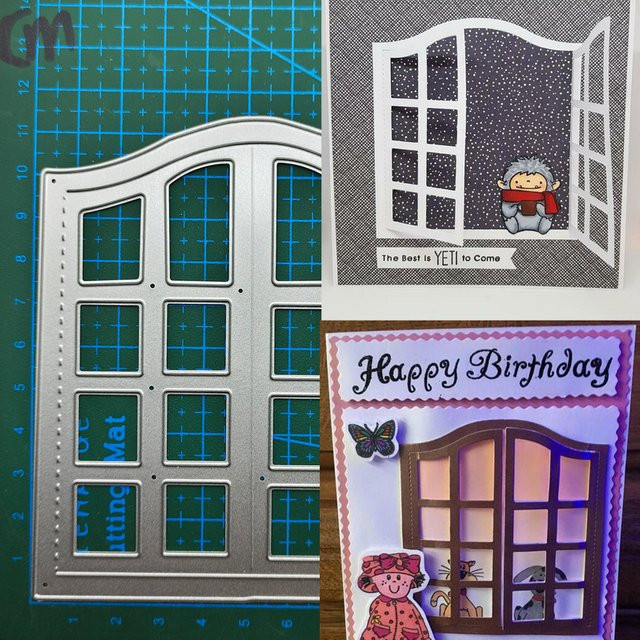 Metall Fenster Stanzform in Silber für DIY Papierhandwerk und Scrapbooking - Bild 1