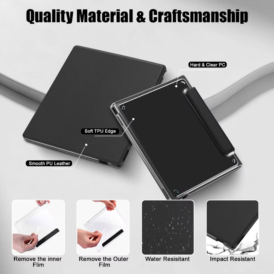 Onyx Boox Go 7 / Go Color 7 eBook Flip Book Cover mit Acrylrückseite in Schwarz - Bild 5