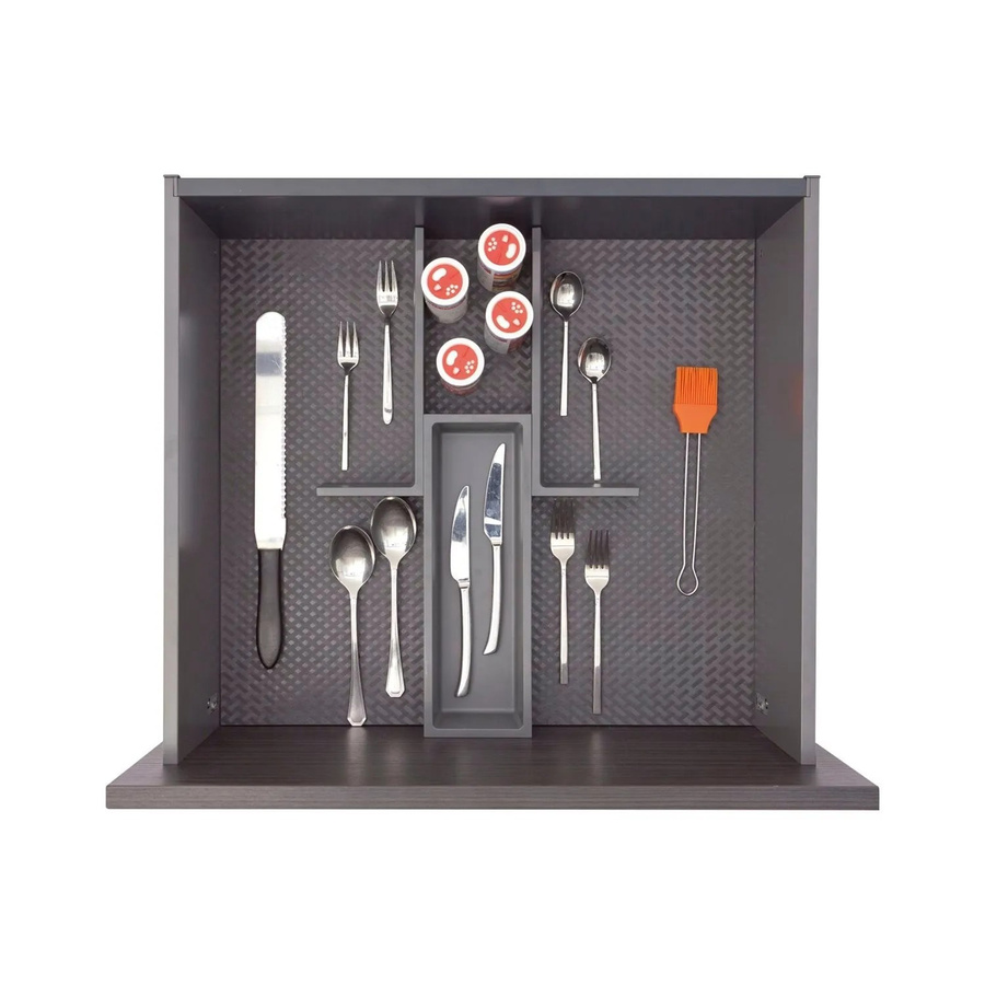 Ninka Besteckeinsatz Basis-Set 5 mit Trenner aus Kunststoff in Dunkelgrau, Tiefe: 55 cm - Bild 2