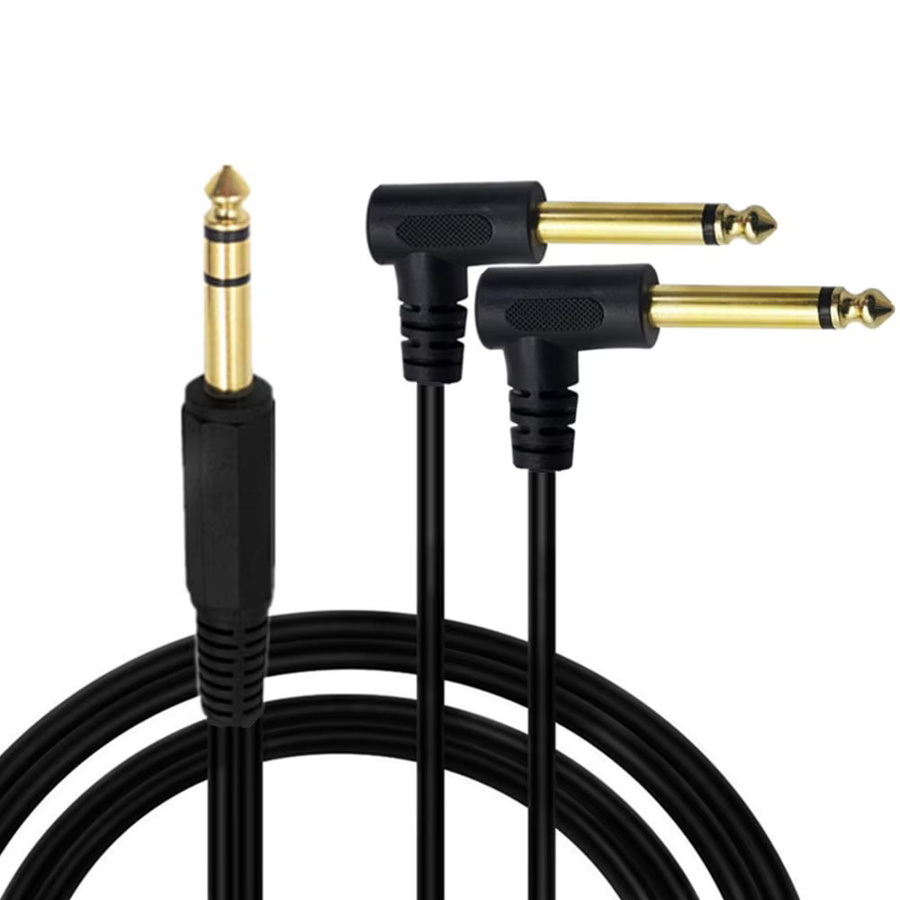 BSN Y-Splitter Audiokabel Stereo auf Dual Mono 6,35 mm Klinke, vergoldet, Schwarz, Länge: 0,3 m / 1,8 m - Bild 5