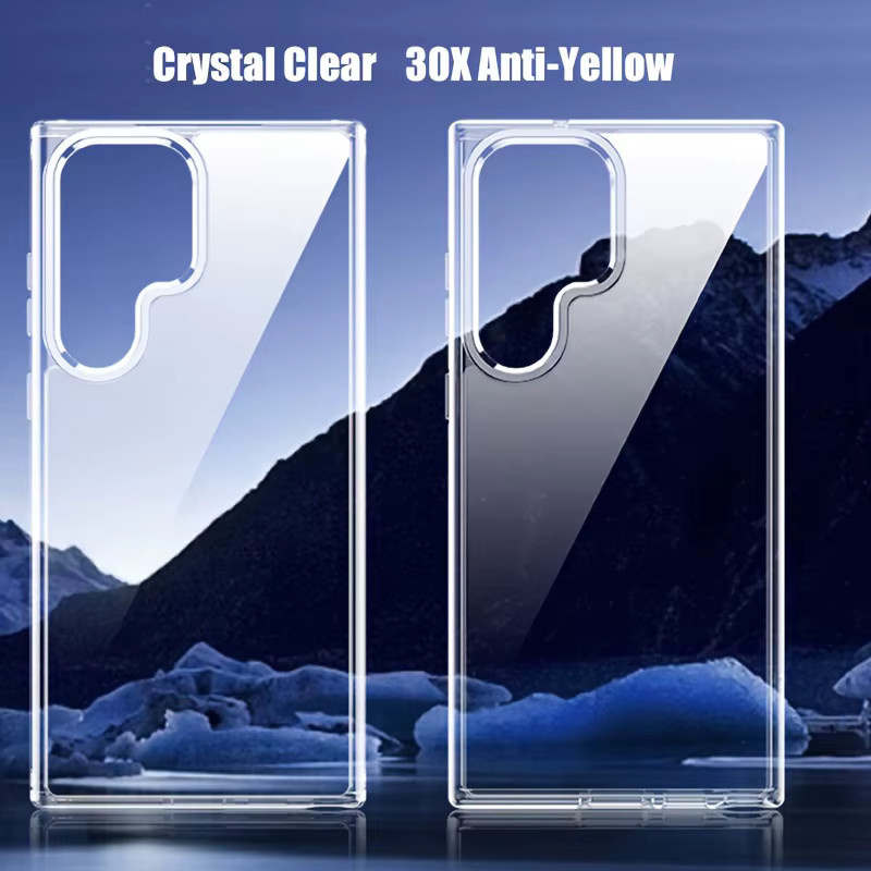 Transparente Handyhülle für Samsung Galaxy S22, S23 und S24 Ultra mit weicher Stoßstange und Hard PC Rückseite - Bild 2