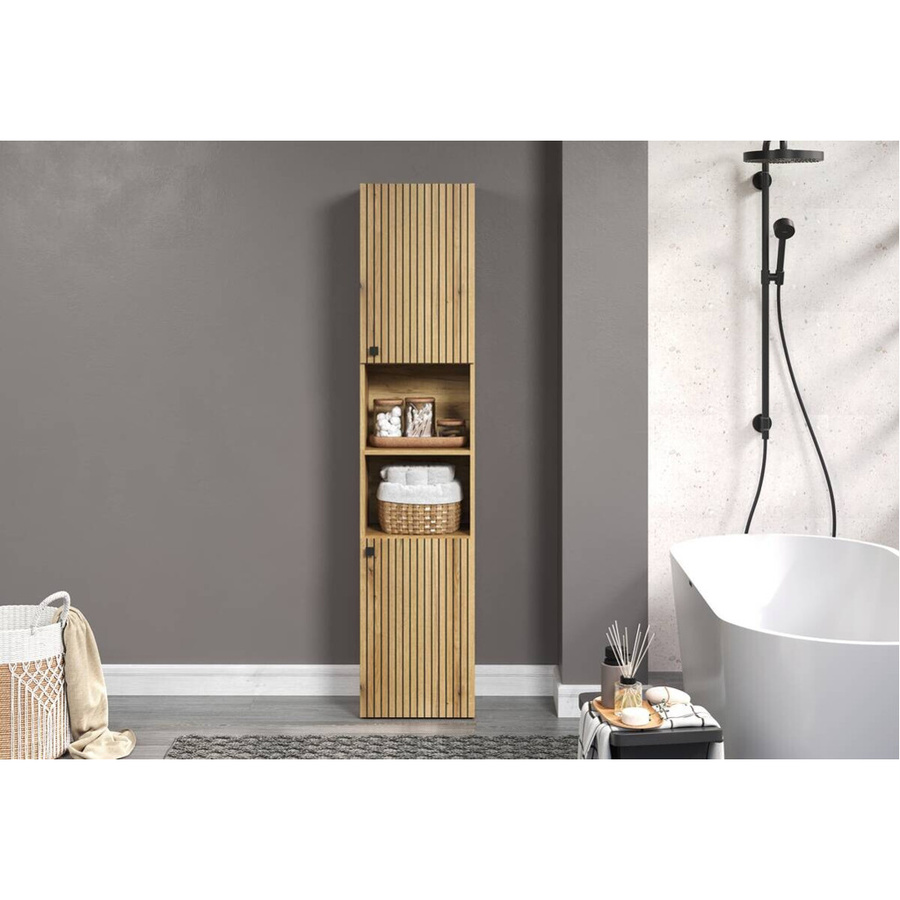 Trendteam Hochschrank Pure Bliss in Artisan Eiche mit gefrästen Rillen, B/H/T: 40 x 186 x 31 cm - Bild 3