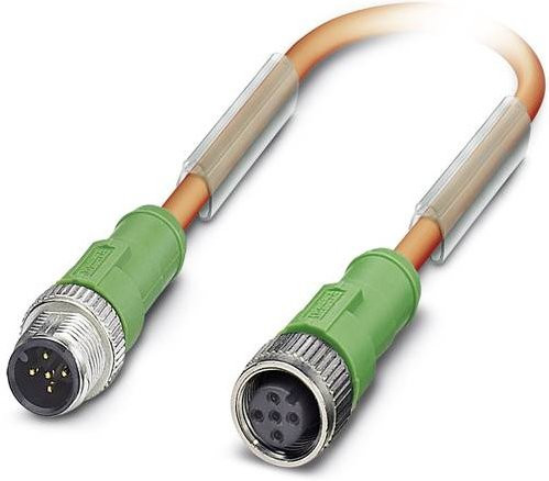 Phoenix Contact 1694059 Sensor-Aktor-Steckverbinder M12 Stecker gerade mit Buchse gerade, orange/multicolour, 1,50 m Länge - Bild 1