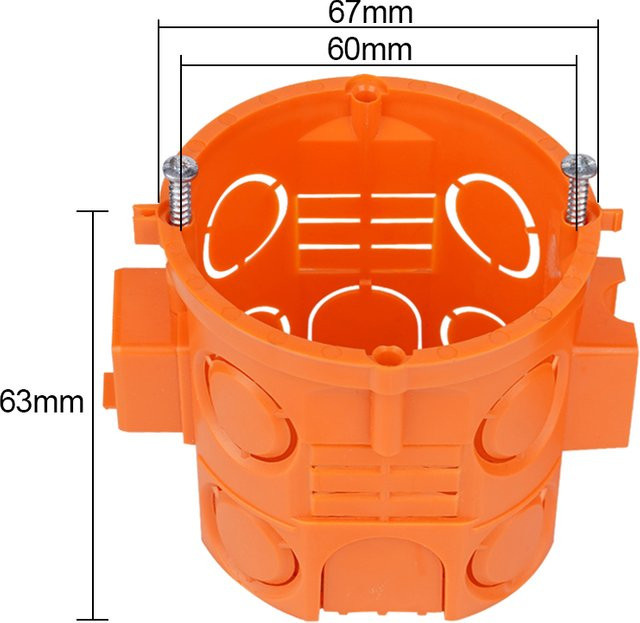 TAWOIA Wandmontagebox EU-Standard, runde Rückwandbox für Schalter und Steckdosen, 3er-Pack, orange - Bild 1