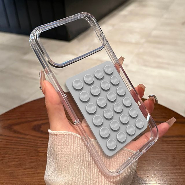 VOUVI Silikon-Saugnapfhalterung transparente Schutzhülle für iPhone 11 bis iPhone 17 Pro Max - Bild 1