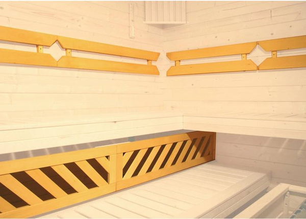 WEKA Sauna-Wellness-Set Komfortpaket 3 mit 3 Rückenlehnen und Liegenblende in Beige