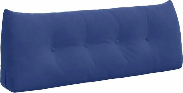 vidaXL Rückenkissen aus Samt in Blau, B/T/H: 120 x 24 x 50 cm - Bild 1