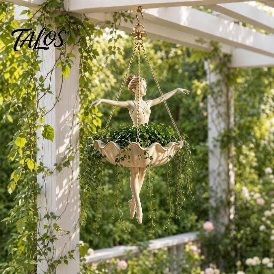 Talos home Garden Eleganter Hänge-Blumentopf mit Ballerina-Silhouette aus Harz für Sukkulenten und Rankpflanzen - Bild 3
