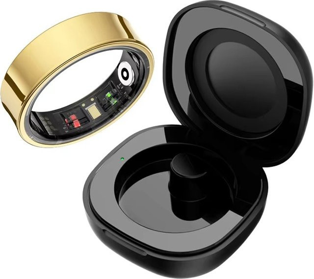 Ola Esporte R09 Smart Ring in Gold für Damen und Herren mit Ladeetui, Herzfrequenzmessung, Blutsauerstoffmessung und Hauttemperaturüberwachung, 5ATM wasserdicht, kompatibel mit Android und iOS - Bild 1