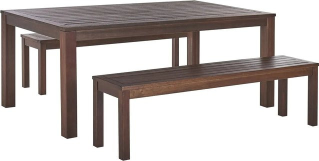 Beliani Gartentisch Set TUSCANIA aus Holz in Braun, B/T/H: 180 x 100 x 73 cm - Bild 1