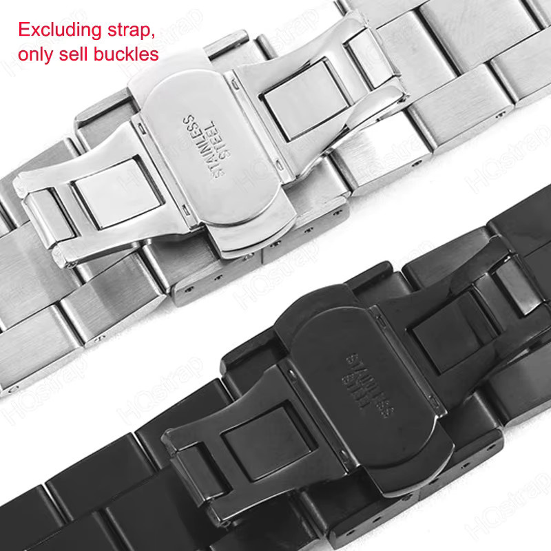 HQstrap Schmetterlingsschnalle, Edelstahl, Silber, Unisex - Bild 2