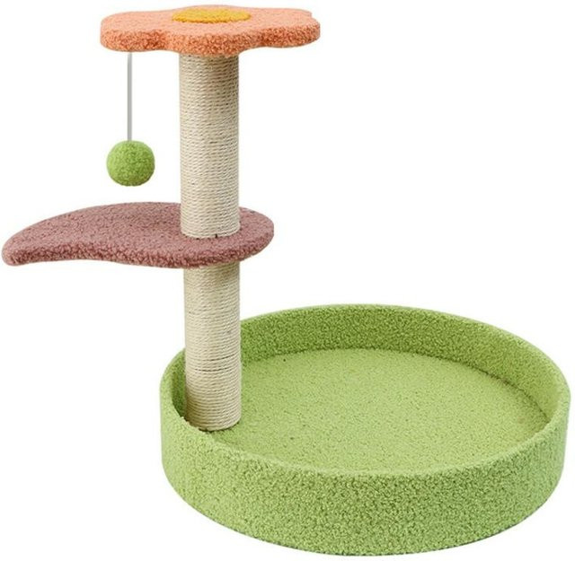 Yiran Furniture Katzenbaum in Grün mit integriertem Spielzeug und Wolle als Kletterrahmen für deine Katze - Bild 1