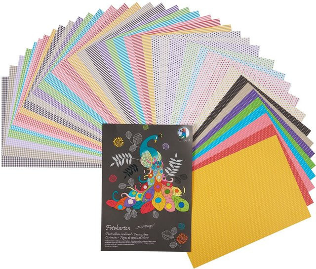 URSUS Fotokarton-Block Mini Designs, Multicolor, 40 Blatt, matt - Bild 1