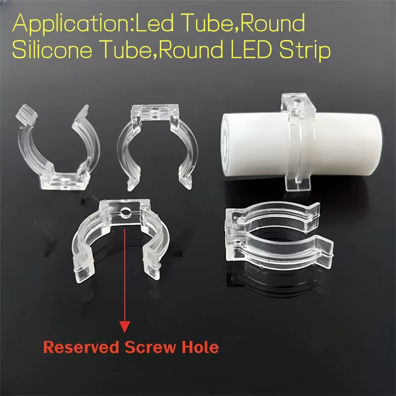Khelse Runder Silikonschlauch und Kunststoff-Befestigungsclip für T4 T5 T8 T10 LED-Röhren, transparenter Halter für Neon-Flex-Streifen und Lichtmontage - Bild 5