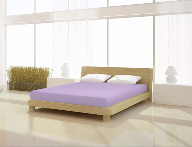 Mr. Sandman Topper Spannbetttuch de luxe aus Elastan in Purple, B/T: 180 x 200 cm - Bild 1