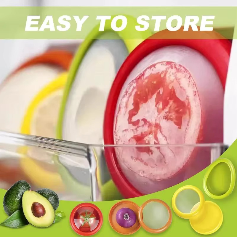 Fresh Pod Kitchen Wiederverwendbare Silikon Frischhalteboxen für Obst und Gemüse, Multicolor, Anti-Oxidations-Schutz für deinen Kühlschrank - Bild 4