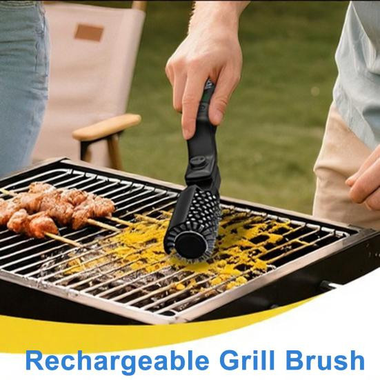 Pavo Kabellose Elektrische Grillbürste in Schwarz mit verstellbarem Edelstahlkopf und 3 Stufen zur Fettentfernung - Bild 2